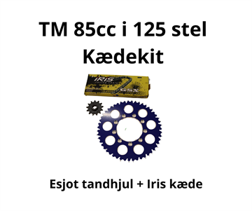 Kædekit TM MX 85cc i 125 stel Blå bagtandhjul 